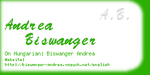 andrea biswanger business card